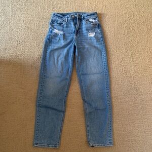 Distressed Blue Denim Jeans